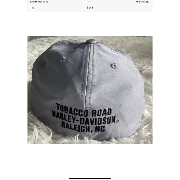 Harley Davidson Tobacco Road Raleigh NC Baseball Cap Hat Gray Logo Small/Medium - Picture 3 of 6